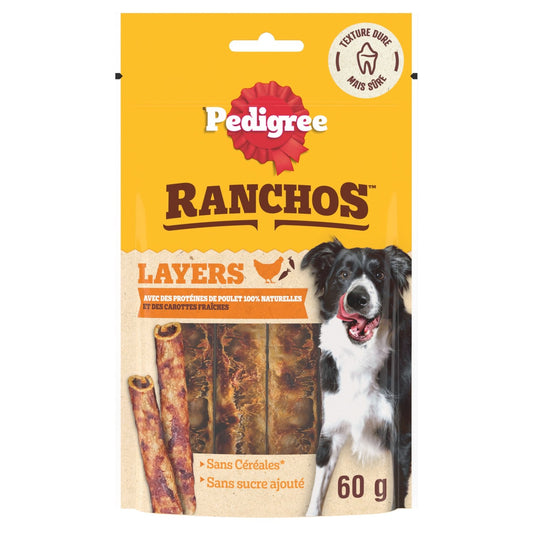 Ranchos Layers au Poulet et Carottes PEDIGREE le paquet de 60g