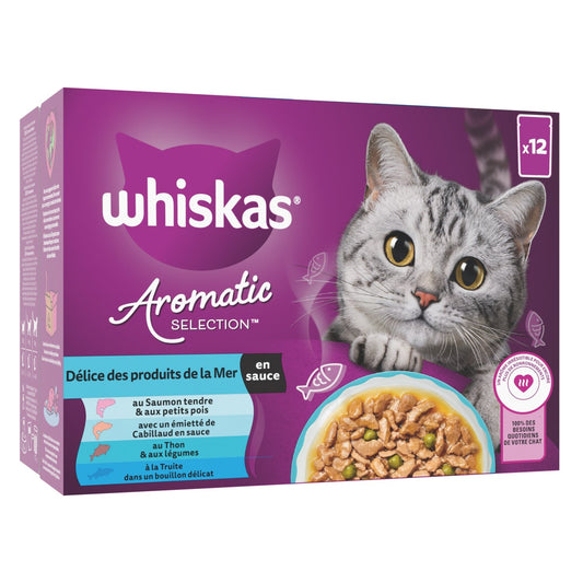 Croquettes pour Chat Délice des Produits de la Mer WHISKAS la boite de 1,02Kg