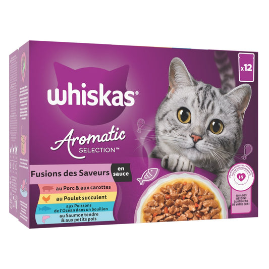 Croquettes pour Chat Fusions des Saveurs en Sauce WHISKAS la boite d'1Kg
