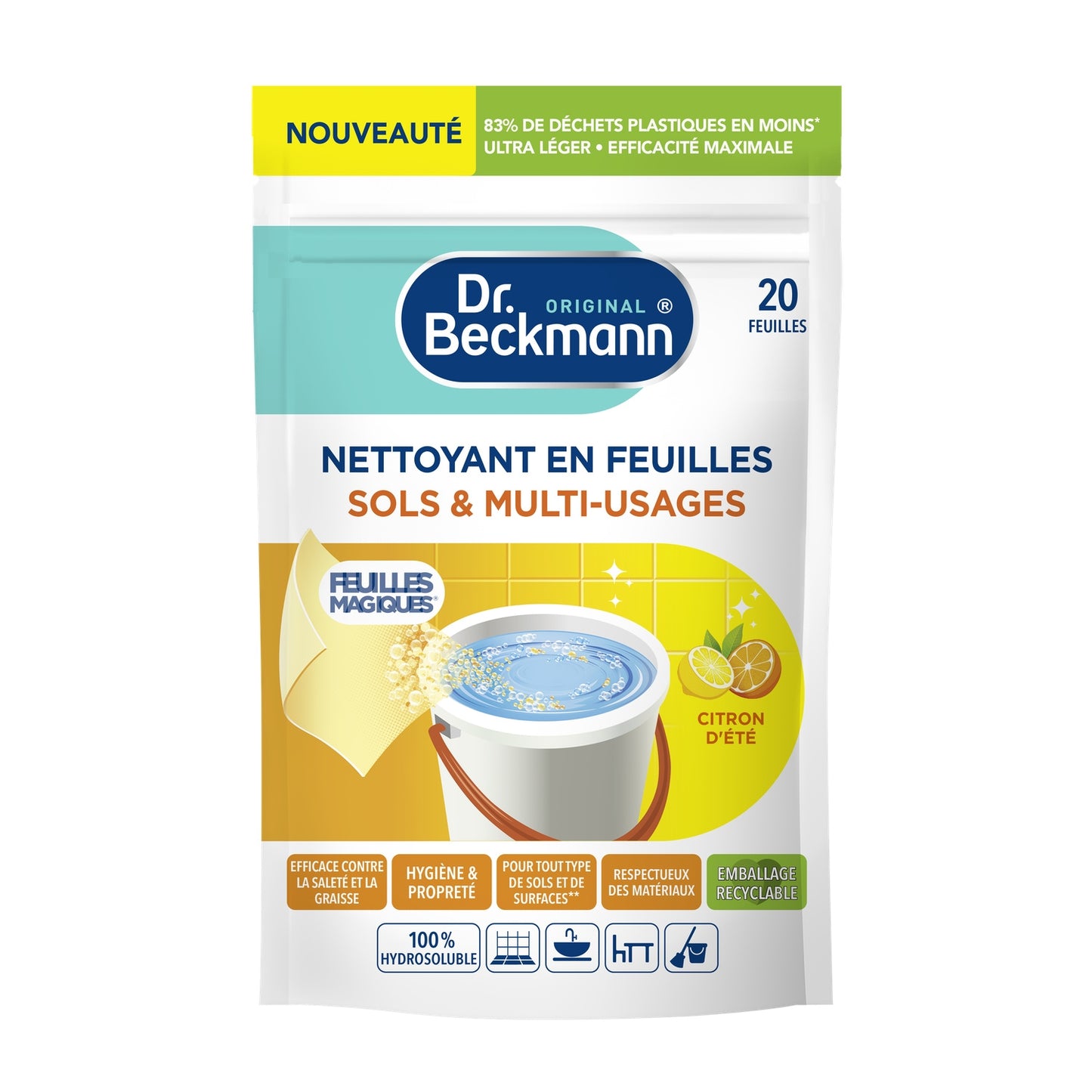 Nettoyant en Feuilles Efficace contre la Saleté DR BECKMANN 