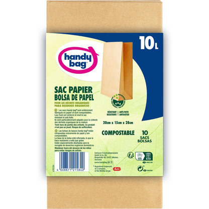10L 100% Compostable Paper Trash Bag HANDY BAGS