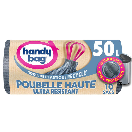 50L High Bin Bag with Sliding Handles HANDY BAG