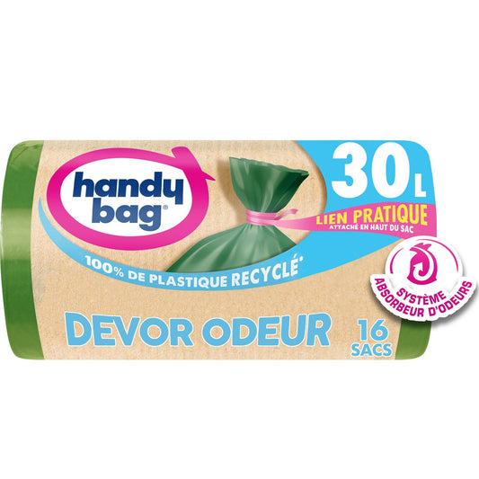 Sac Poubelle Devor Odeur, 30l, avec Liens HANDY BAG les 16 sacs
