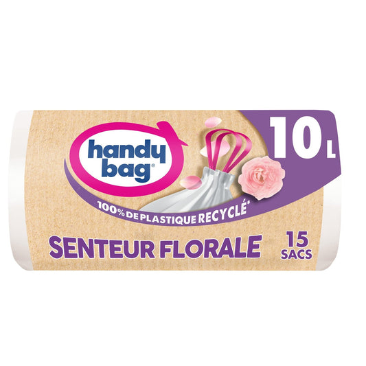 Sac Poubelle pour Salle de Bain 10l avec Senteur Florale HANDY BAGS les 15 sacs