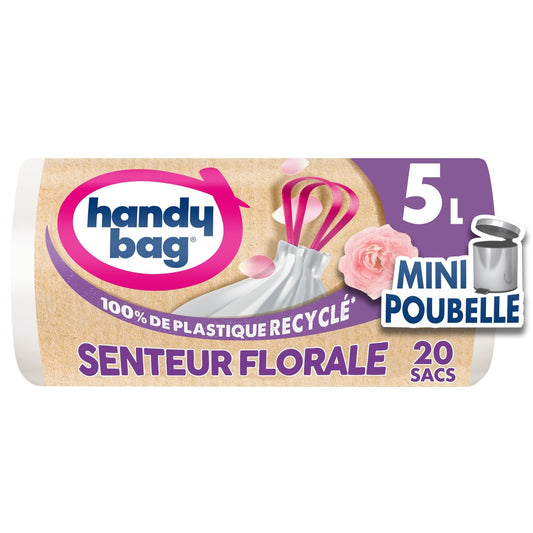 Sac Poubelle à Salle de Bain 5l avec Senteur Florale HANDY BAGS les 20 sacs