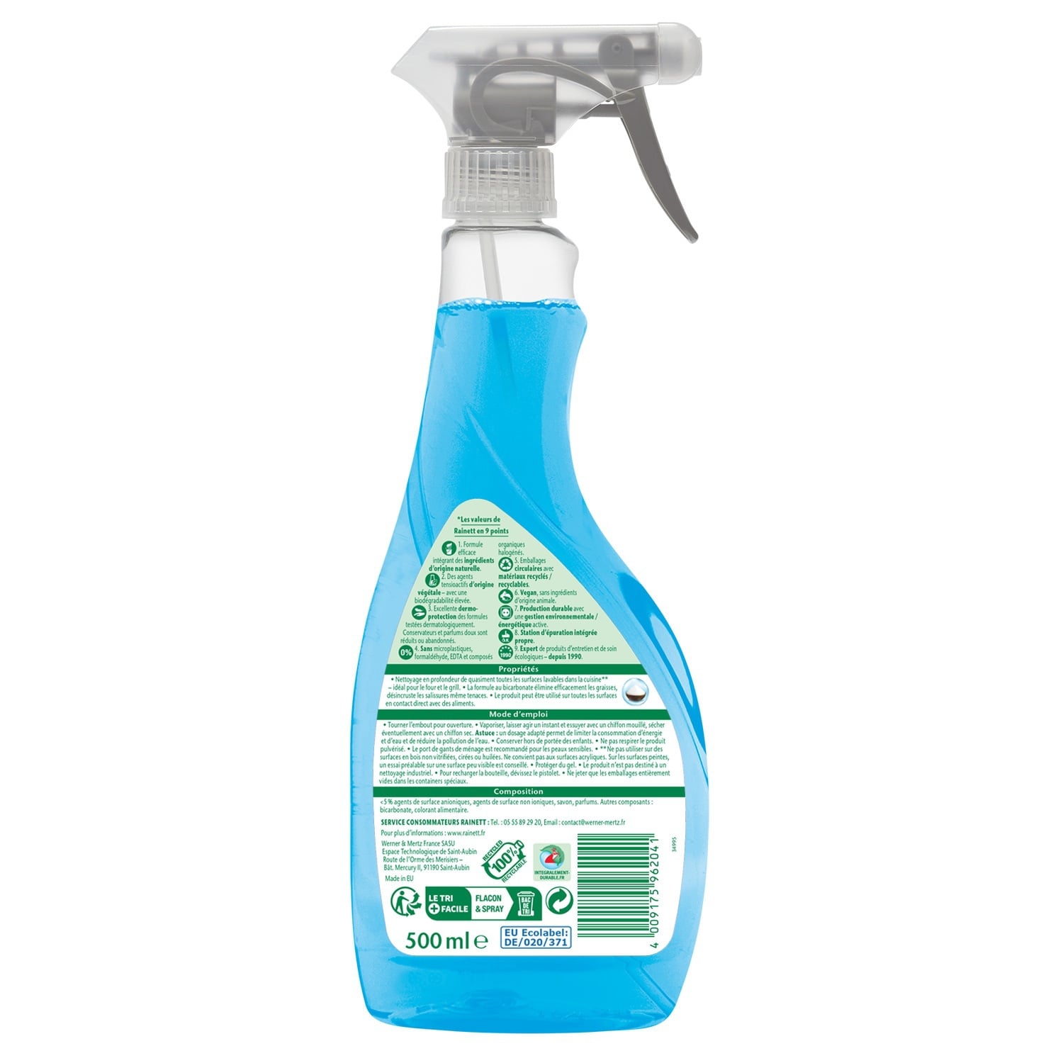 Nettoyant Ménager Cuisine Dégraissant Bicarbonate Ecologique RAINETT 