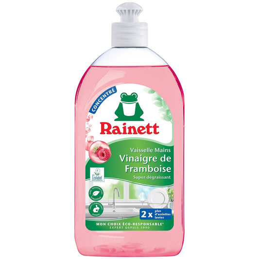 Liquide Vaisselle Vinaigre de Framboise Super Dégraissant Écologique RAINETT le flacon de 500mL