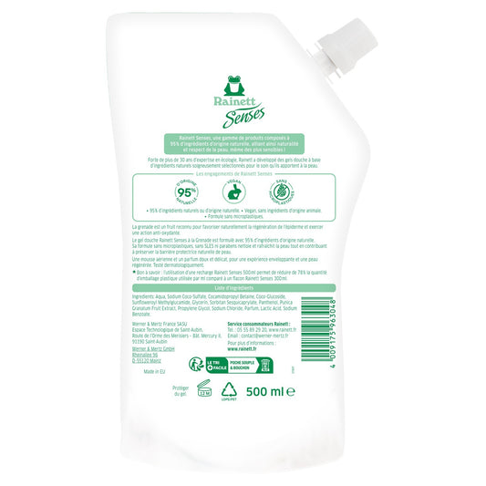 Gel Douche Recharge Rafraîchissant Grenade Ph Neutre RAINETT SENSES