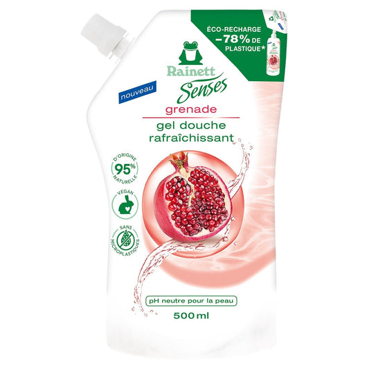 Gel Douche Recharge Rafraîchissant Grenade Ph Neutre RAINETT SENSES la recharge de 500mL