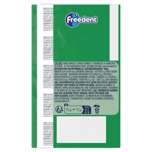 FREEDENT Sugar-Free Spearmint Chewing Gum