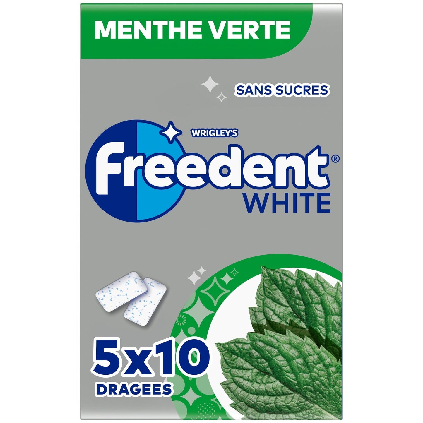 FREEDENT WHITE Green Mint Sugar-Free Chewing Gum