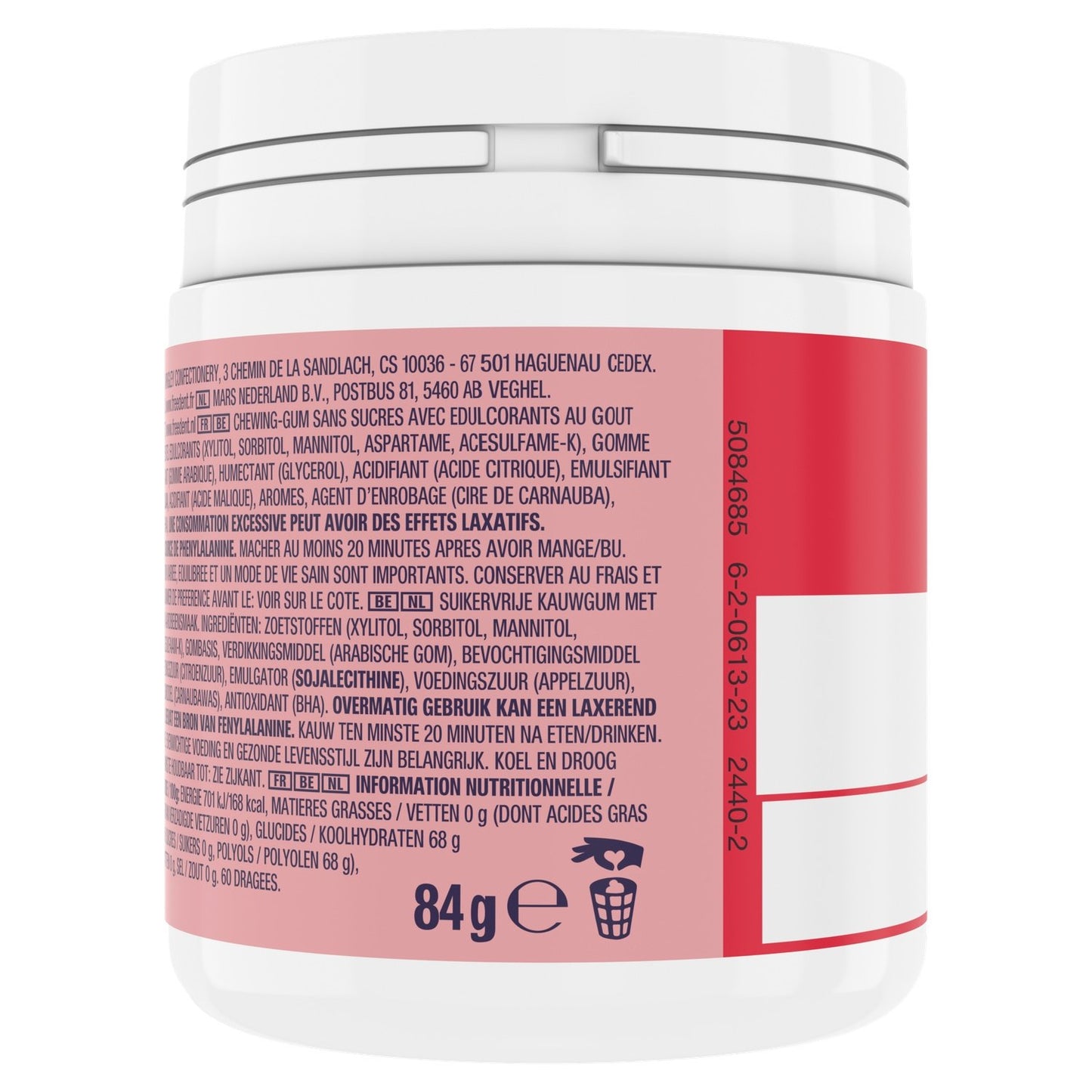 Chewing-Gum Goût Fraise Sans Sucres FREEDENT