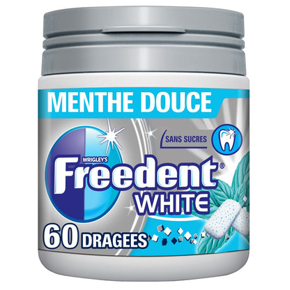 Chewing-Gum Menthe Douce Sans Sucres FREEDENT WHITE