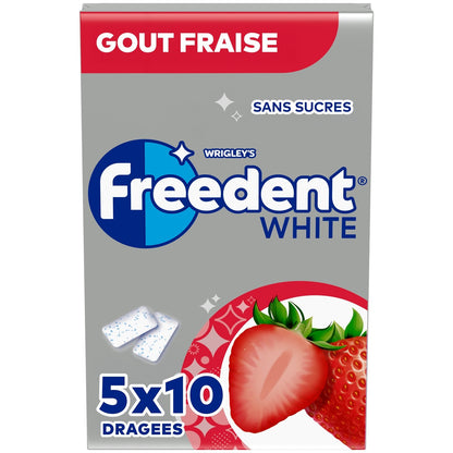 FREEDENT WHITE Strawberry Flavor Sugar-Free Chewing Gum