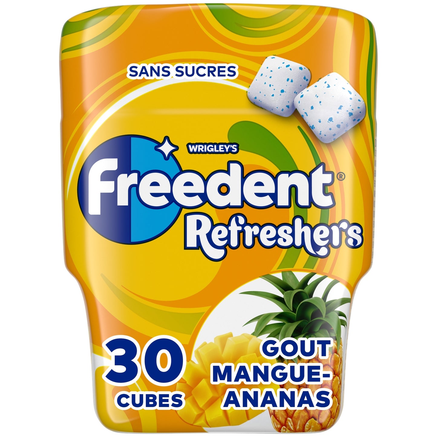 Chewing-gum Refresher Sans Sucres Ananas et Mangue FREEDENT 