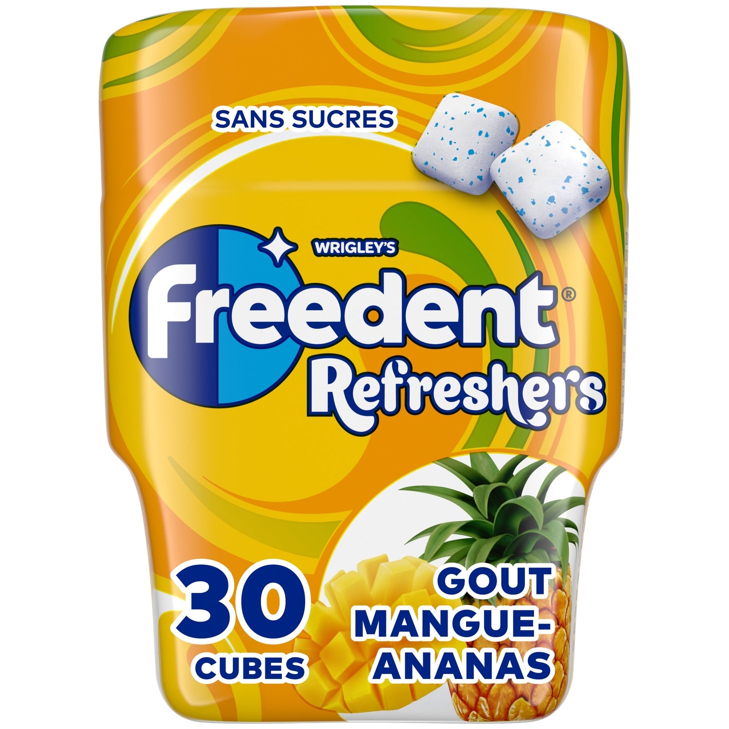 Chewing-gum Refresher Sans Sucres Ananas et Mangue FREEDENT 