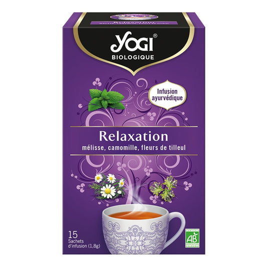 Infusion Relaxation Bio YOGI la boite de 15 sachets