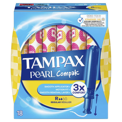 Tampons with Regular Applicator Pearl Compak TAMPAX