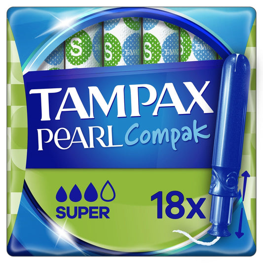 Tampons avec Applicateur Super Pearl Compak TAMPAX la boite de 18 tampons