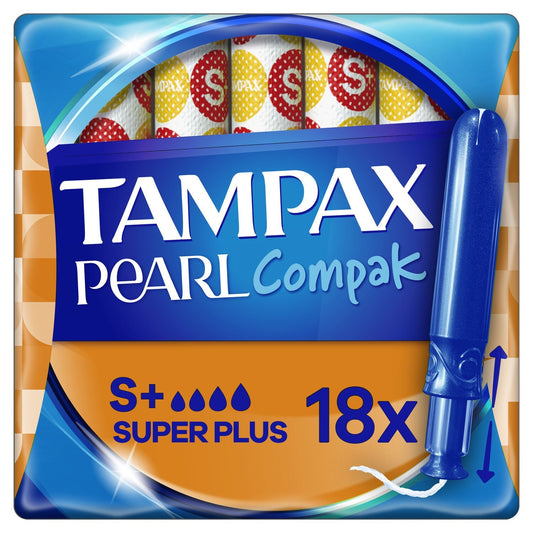 Tampons avec Applicateur Super Plus S+ Pearl Compak TAMPAX la boite de 18 tampons