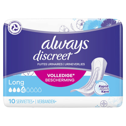 ALWAYS DISCREET Long Full Protection Urinary Leakage Sanitary Towels