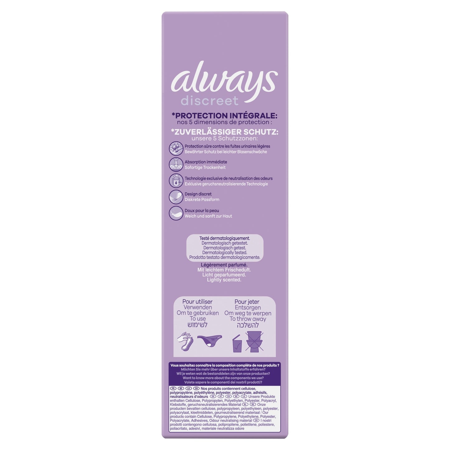 Protections Fuite Urinaire Long Plus Intégrale Discreet ALWAYS 