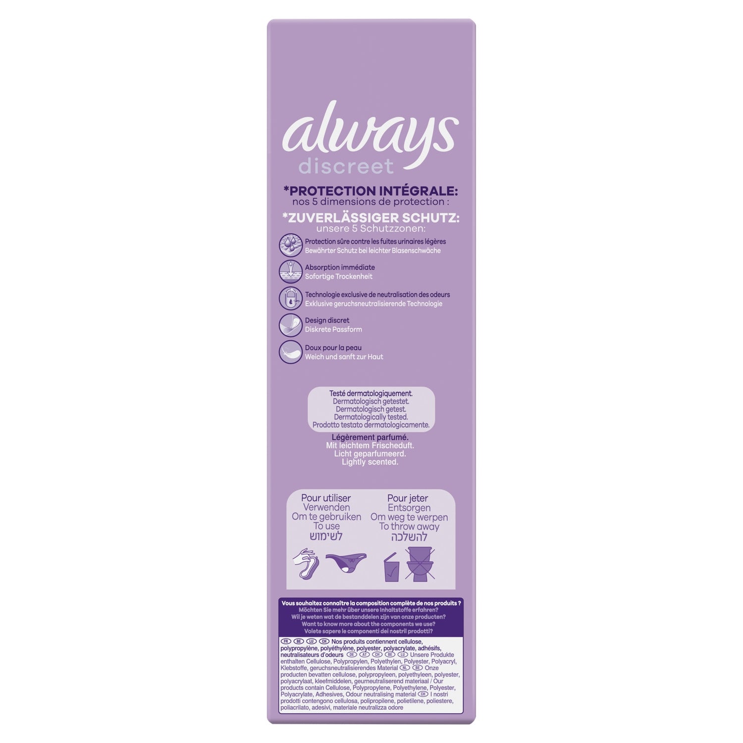 Protections Fuite Urinaire Long Plus Intégrale Discreet ALWAYS 