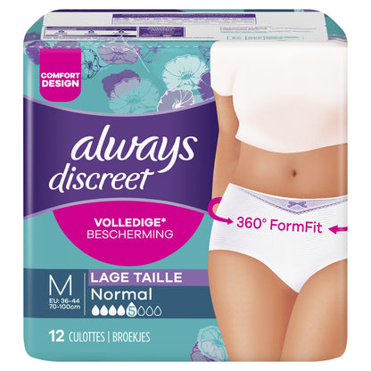 ALWAYS DISCREET Normal Urinary Leakage Panties Size M
