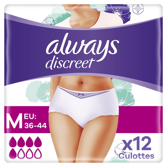 ALWAYS DISCREET Normal Urinary Leakage Panties Size M