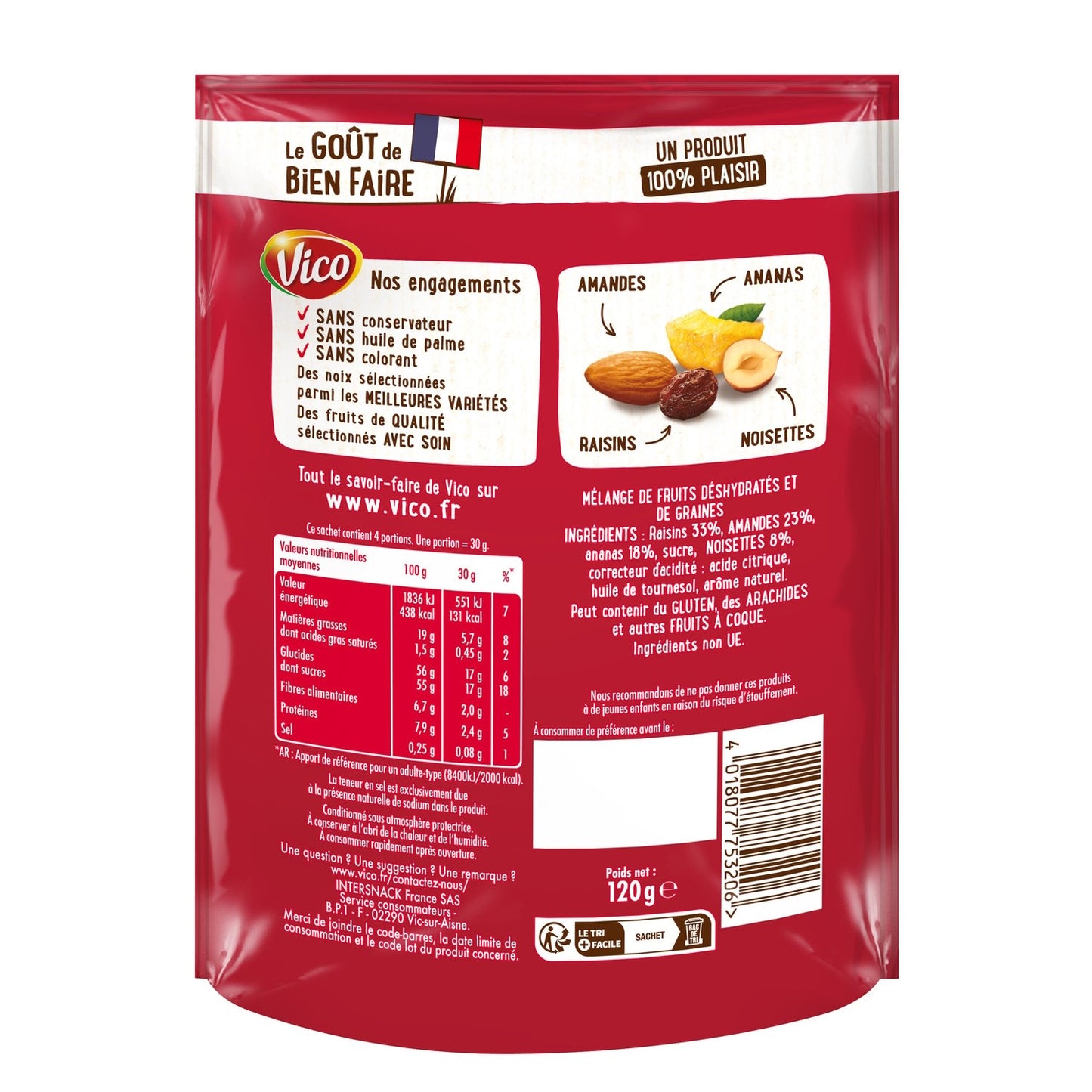 Mélange Rouge  le Classique Fruits Secs & Graines APERIFRUITS VICO