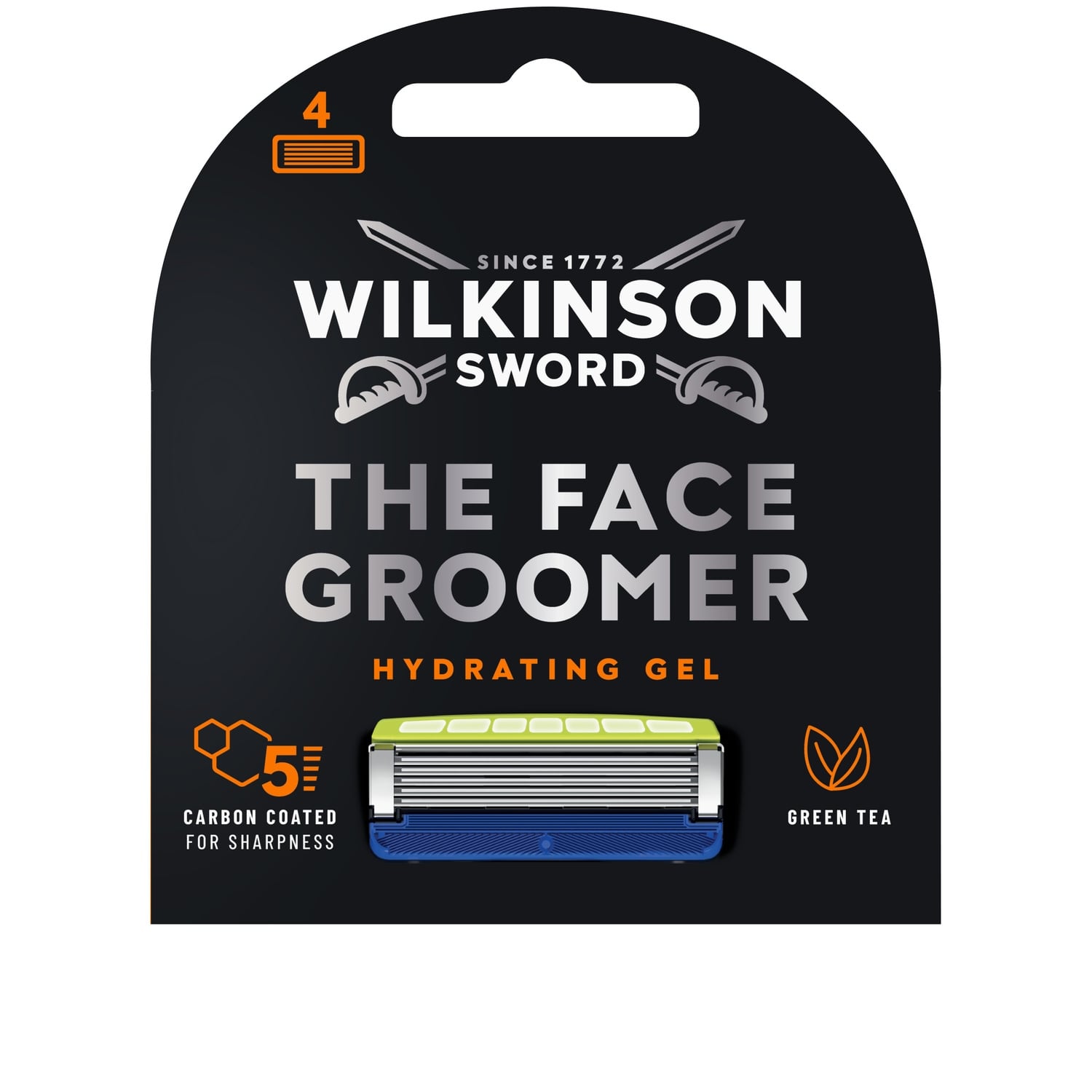 Lames de rasoir Pour Homme Face Groomer Hydrating Gel 5 Lames Carbon Coated Green Tea WILKINSON 