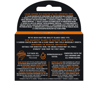 Lames de rasoir Pour Homme Face Groomer Hydrating Gel 5 Lames Carbon Coated Green Tea WILKINSON 