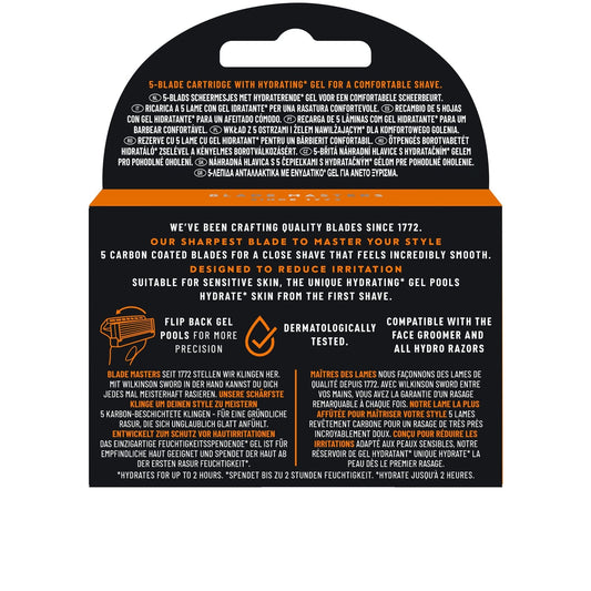 Lames de rasoir Pour Homme Face Groomer Hydrating Gel 5 Lames Carbon Coated Green Tea WILKINSON 