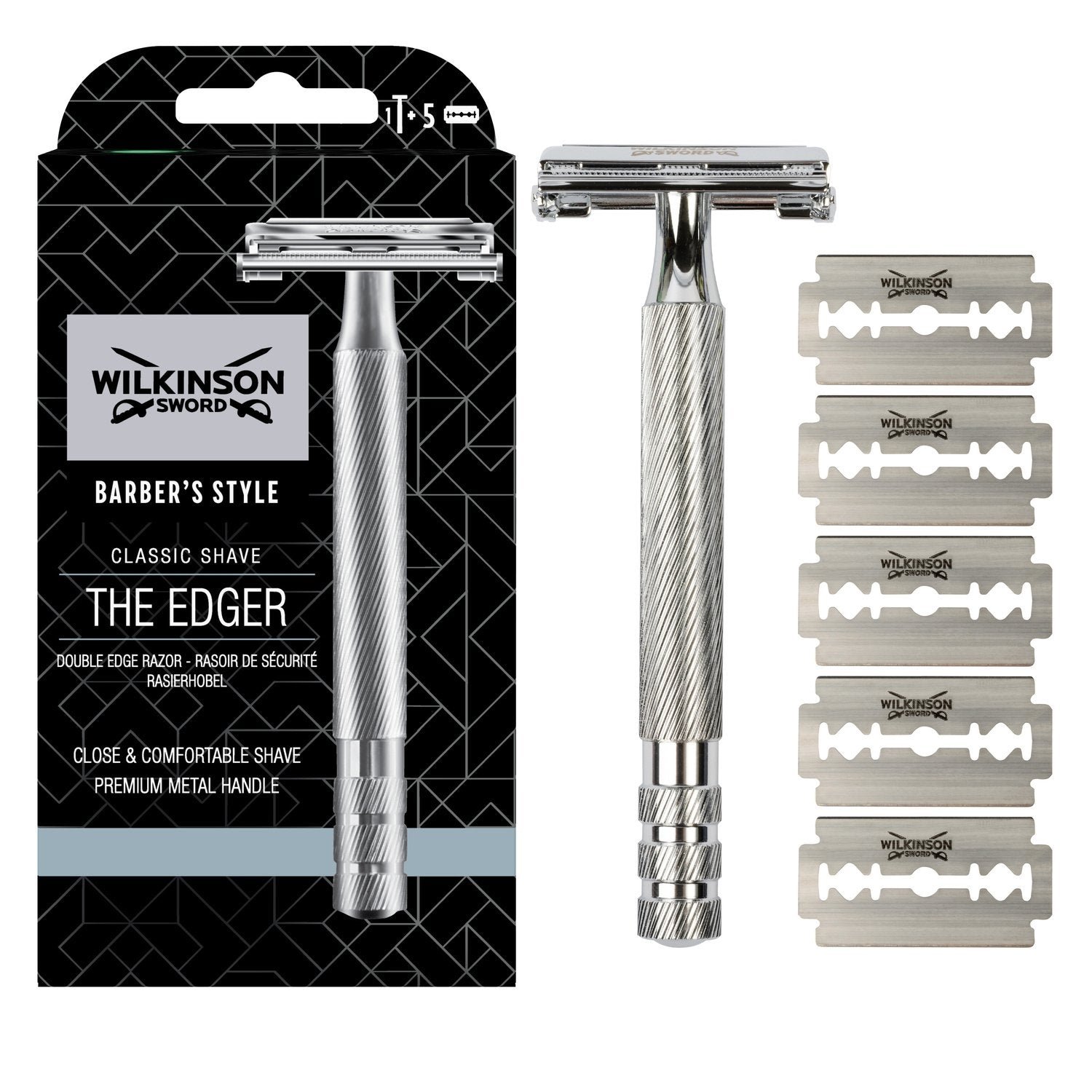 Rasoir Sécurité pour Homme Rasage Précis Barber's Style WILKINSON LeManche+5Lames