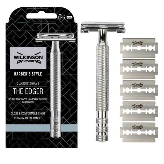 Rasoir Sécurité pour Homme Rasage Précis Barber's Style WILKINSON LeManche+5Lames