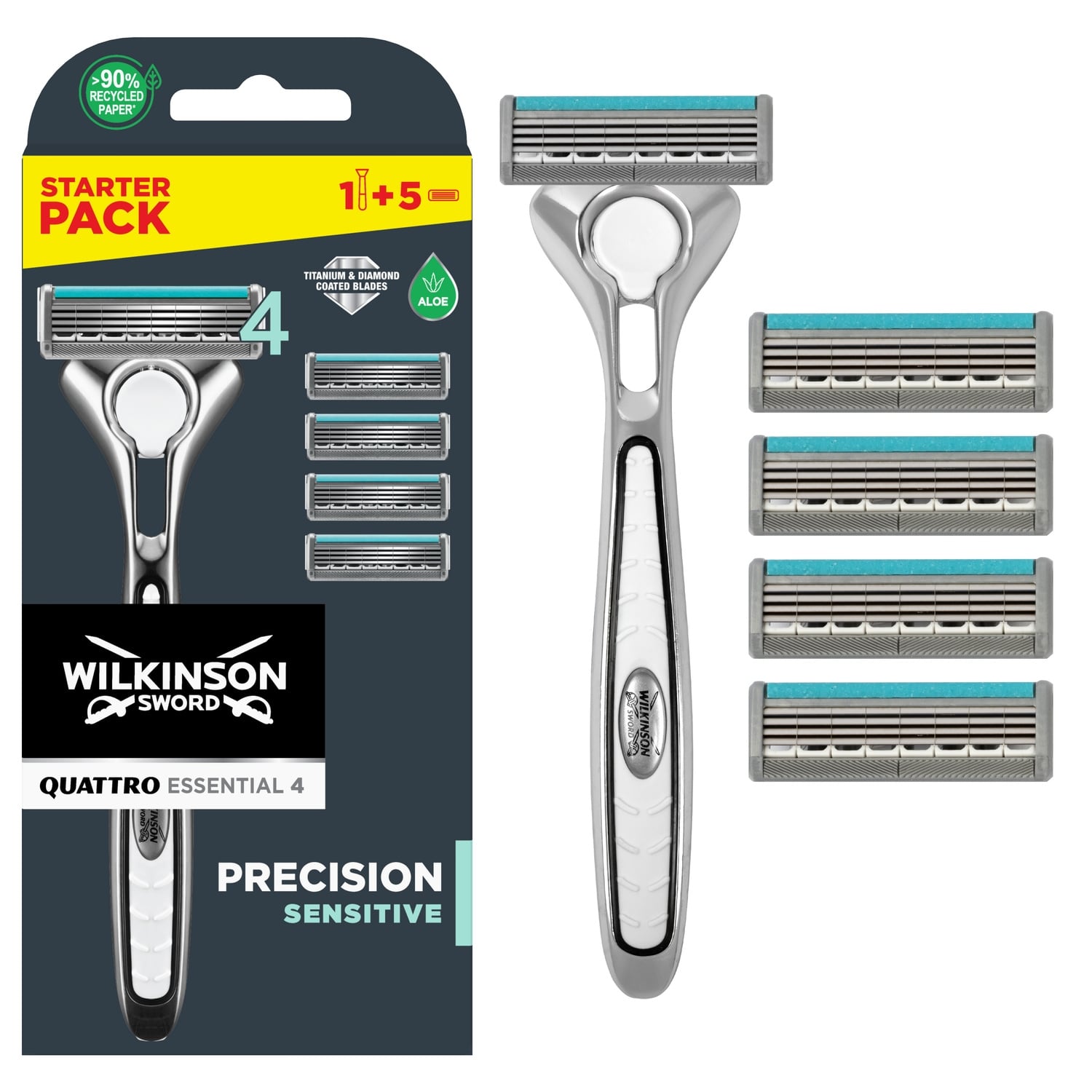 Rasoir Quattro Sensitive Pour Homme 4 Lames WILKINSON 