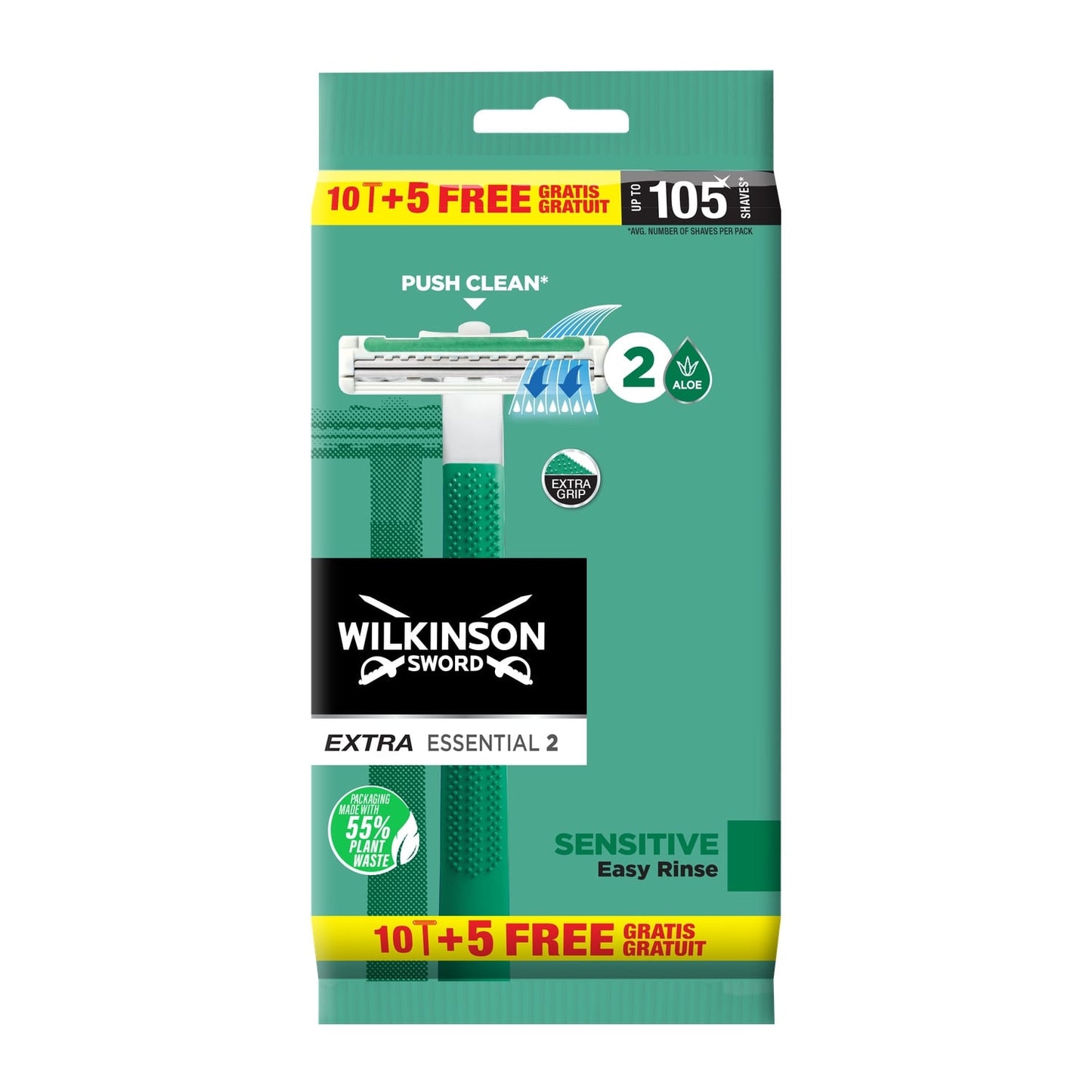 Rasoir Jetable Extra Essential 2 Peau Sensible Pour Homme WILKINSON 