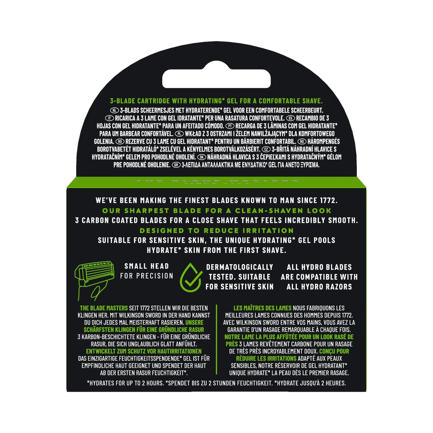 WILKINSON Hydro 3 Black Edition Herrenrasierklingen