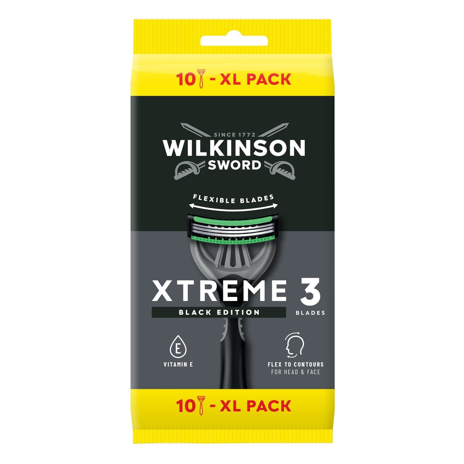 Rasoirs Jetable pour Homme Peau Sensible Black Edition Confort Xtreme 3 WILKINSON le paquet de 10 rasoirs