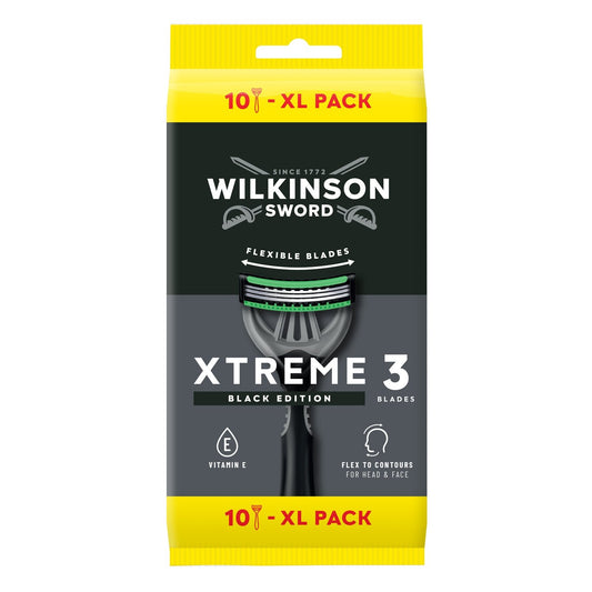 Rasoirs Jetable pour Homme Peau Sensible Black Edition Confort Xtreme 3 WILKINSON le paquet de 10 rasoirs