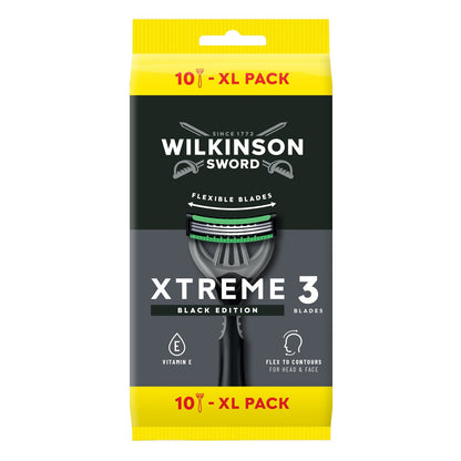 WILKINSON Black Edition Xtreme Comfort 3 Einwegrasierer für Herren, für empfindliche Haut