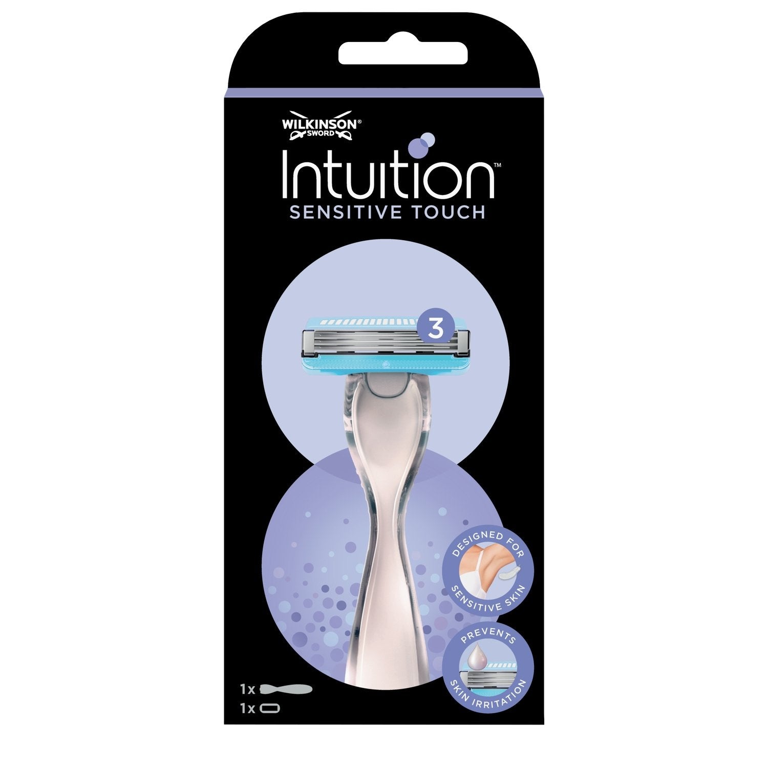 WILKINSON Intuition Sensitive Touch 3-Blade Razor for Sensitive Areas ...