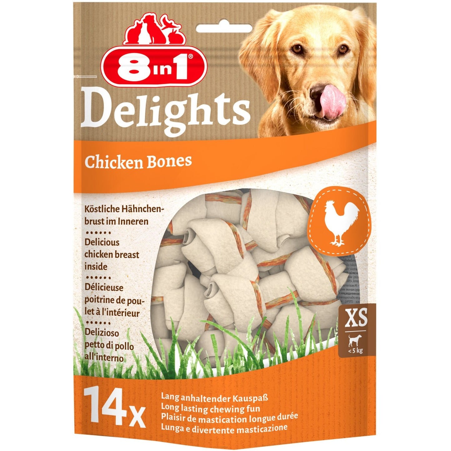 Chicken Delights 8 in 1 Dog Chew Bones for Small Dogs &lt;10kg
