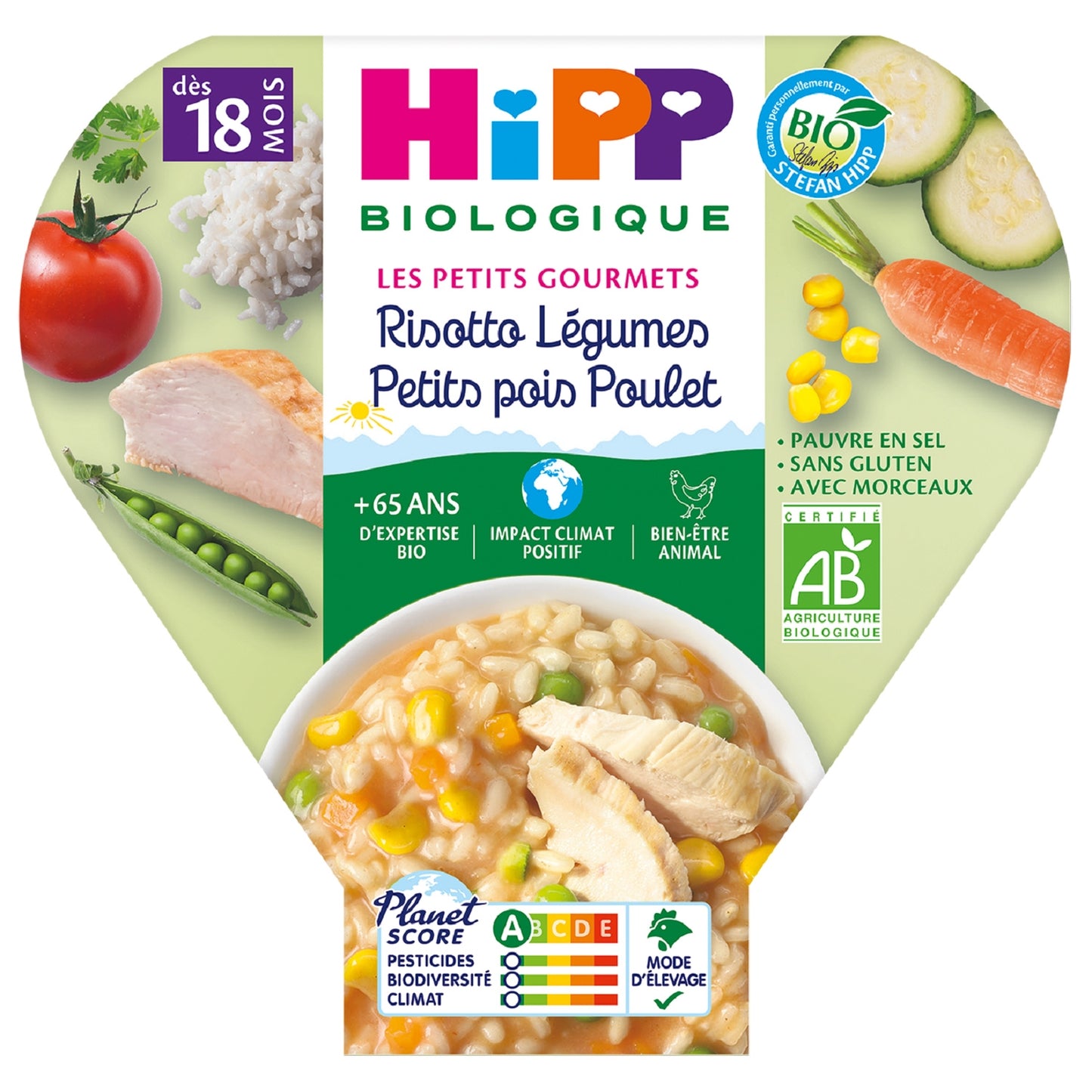 Baby Dish From 18 Months Risotto Vegetables Peas Organic Chicken HIPP BIOLOGIQUE
