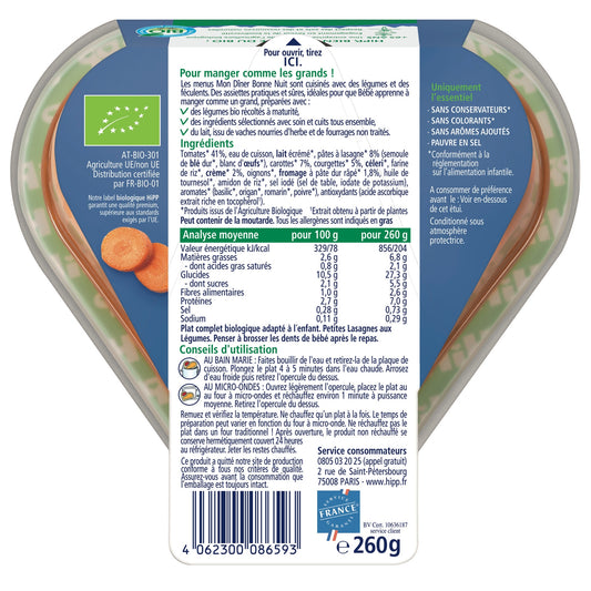 Baby Evening Meal From 18 Months Small Organic Vegetable Lasagna My Good Night Dinner HIPP ORGANIC