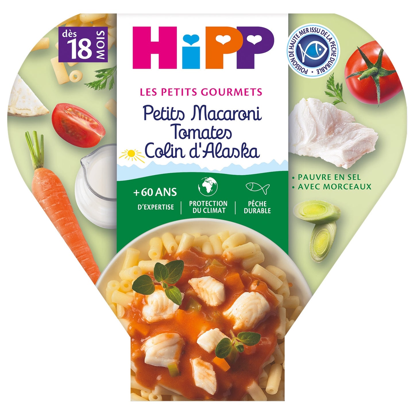 Baby Meal From 18 Months Small Macaroni Tomatoes Alaskan Pollock HIPP