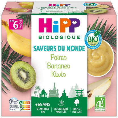 Compote bébé dès 6 mois Poire Banane Kiwi Bio HIPP BIOLOGIQUE 