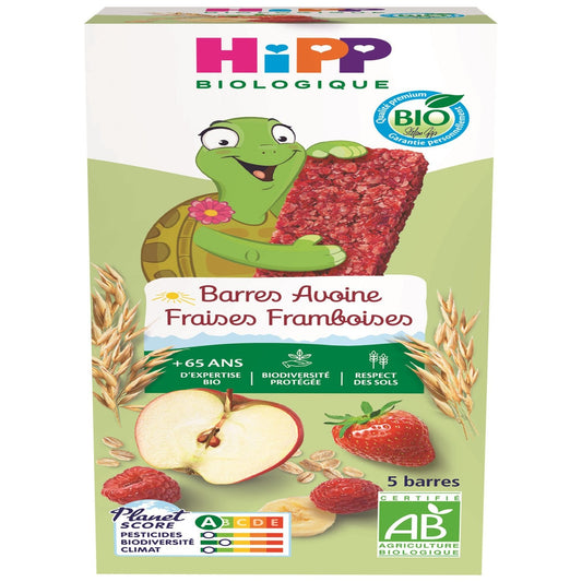 Barres Dès 12 Mois Avoine Fraises Framboises Bio HIPP BIOLOGIQUE la boite de 100g