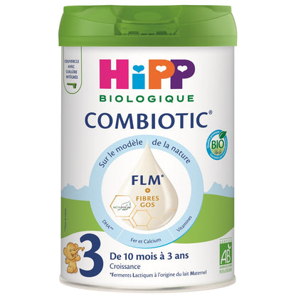 Lait bébé en poudre 3ème âge Dès 10 Mois Combiotic FLM HIPP BIOLOGIQUE 