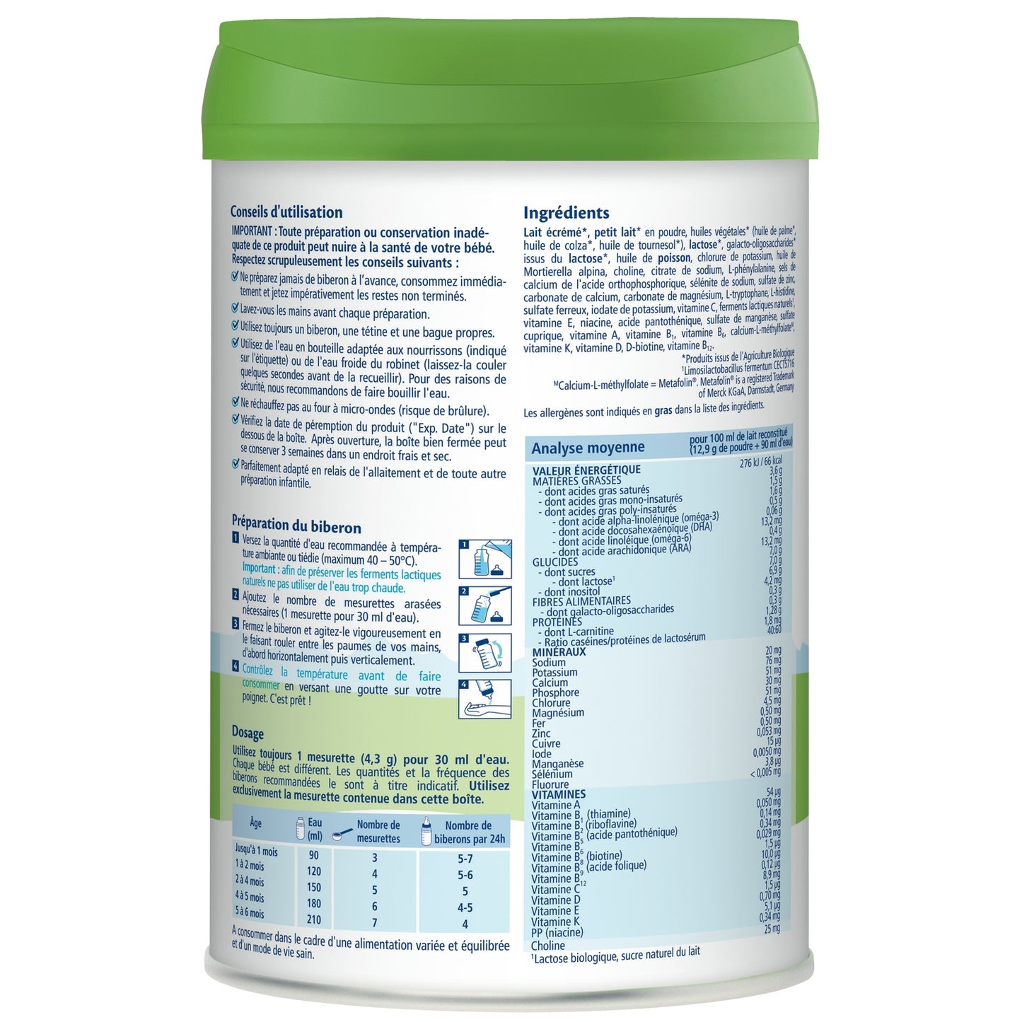 Lait bébé en poudre 1er âge Dès La Naissance Combiotic HIPP BIOLOGIQUE 